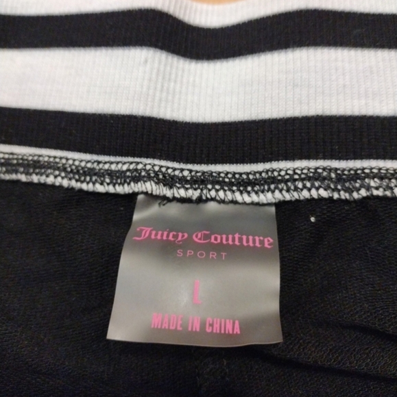 Juicy Couture Sport Black/White Shorts Women's Size Large 🆕 - Picture 7 of 8